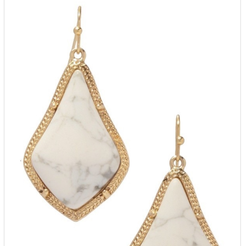 New! Semi Precious Stone Kite Drop Earrings - Picture 2 of 2